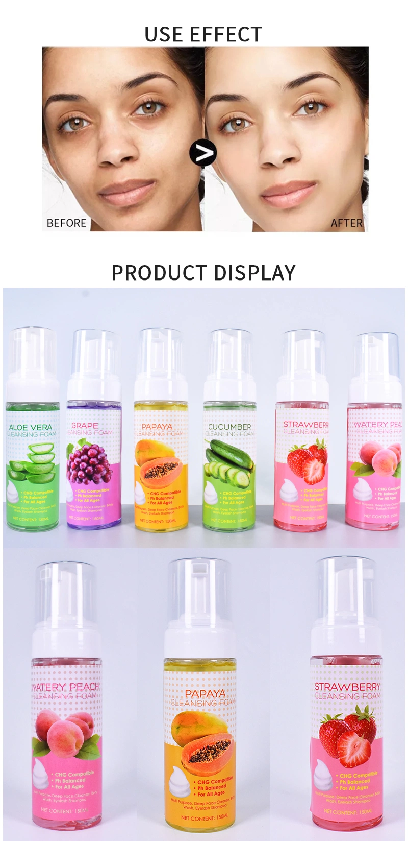 High Quality Additive-Free Moisturizing Facial Foam Cleanser