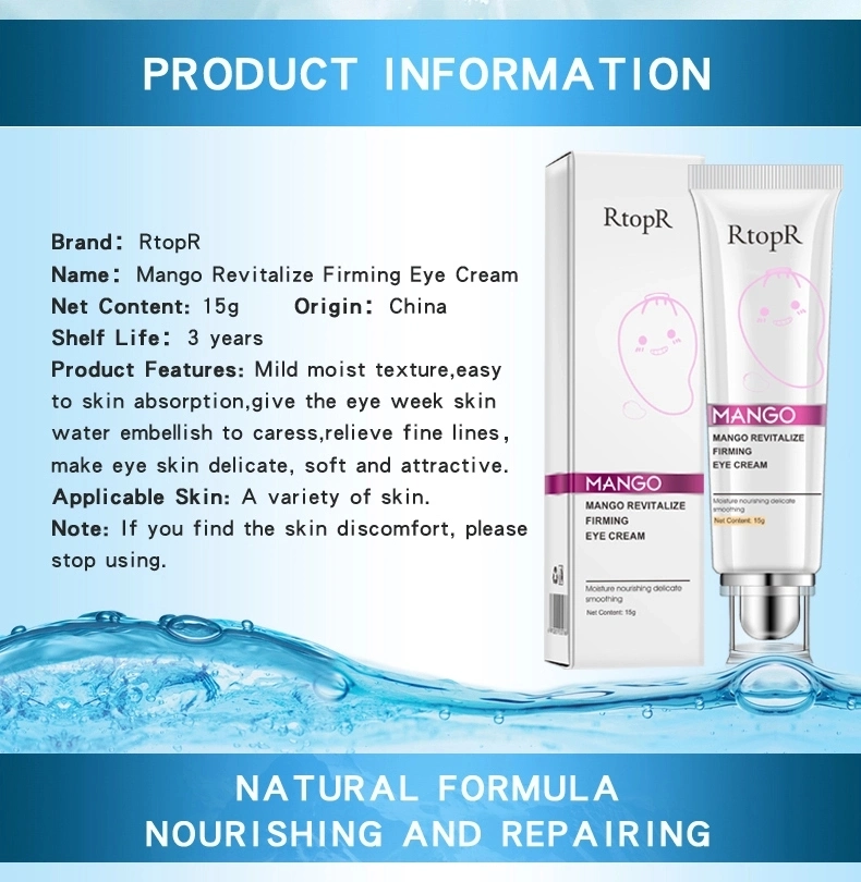 Rtopr Eye Care Anti Aging Ageless Dark Circles Removal Anti Puffiness Firming Lifting Natural Organic Mango Eye Cream