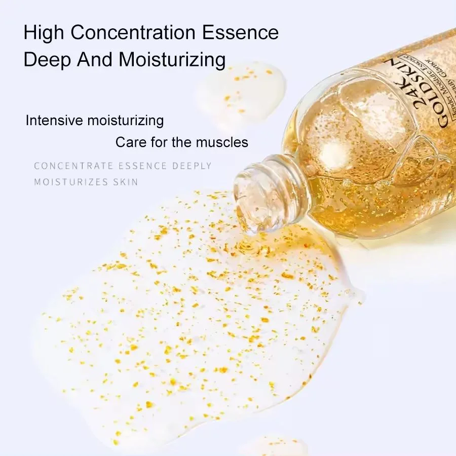 OEM ODM Facial Collagen Moisturizing Essence Lift Firming Anti-Aging Anti-Wrinkles Whitening Face Skin Care 24K Gold Serum