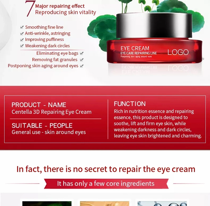 OEM Make Own Logo Brand Anti-Wrinkle Moisturizer Anti-Aging Repairing Natural Organic Collagen Eye Cream