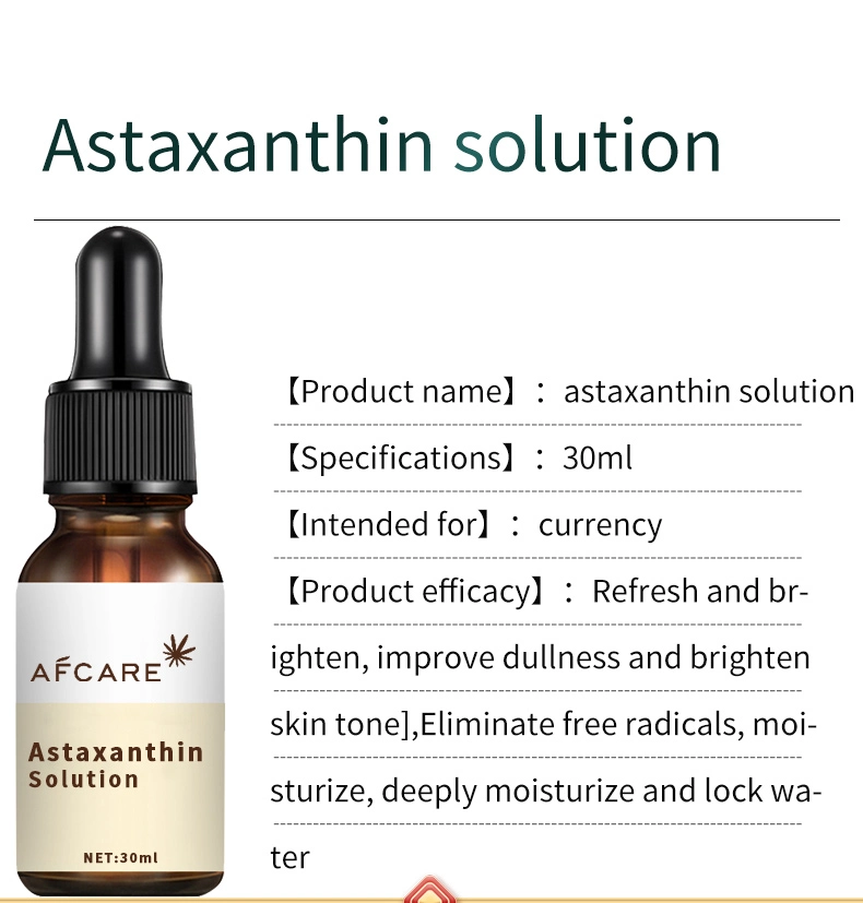 Astaxanthin Solution Skin Care Improves Light Sensitivity and Brightness Private Logo Best Skin Natural Face Serum Acid