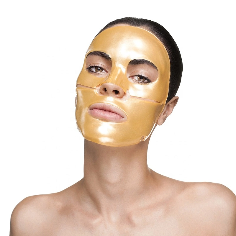 OEM Custom Rose Quartz Pink Gold Collagen Hydrogel Anti Aging Firming Half Face Mask Treatment Mask Kit