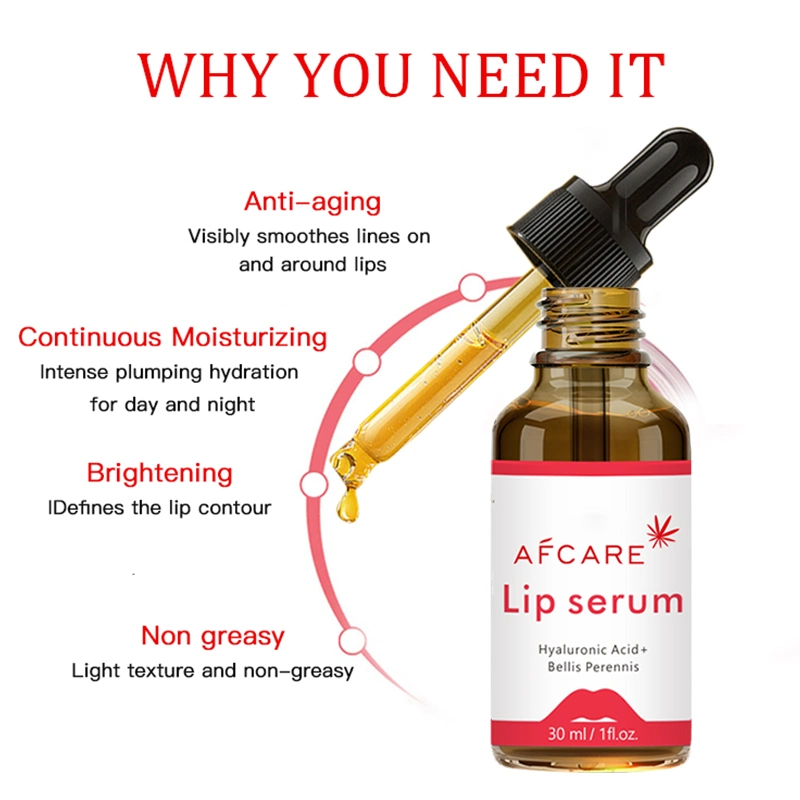 Custom Logo Nature Wholesale Lip Serum Hydrating Brightening Smoothing Lip Serum