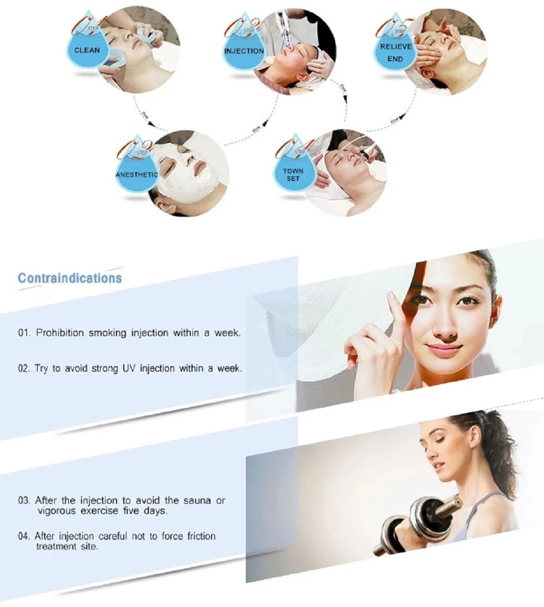 Skin Whitening Brightening 100% Ha Injection Ampoules and Serum for Mesotherapy Solution