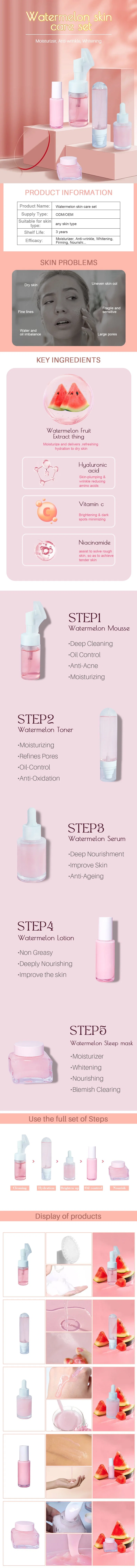 Cosmetics Organic Beauty Moisturizing Vitamin E Skin Care Toner Spray Watermelon Water