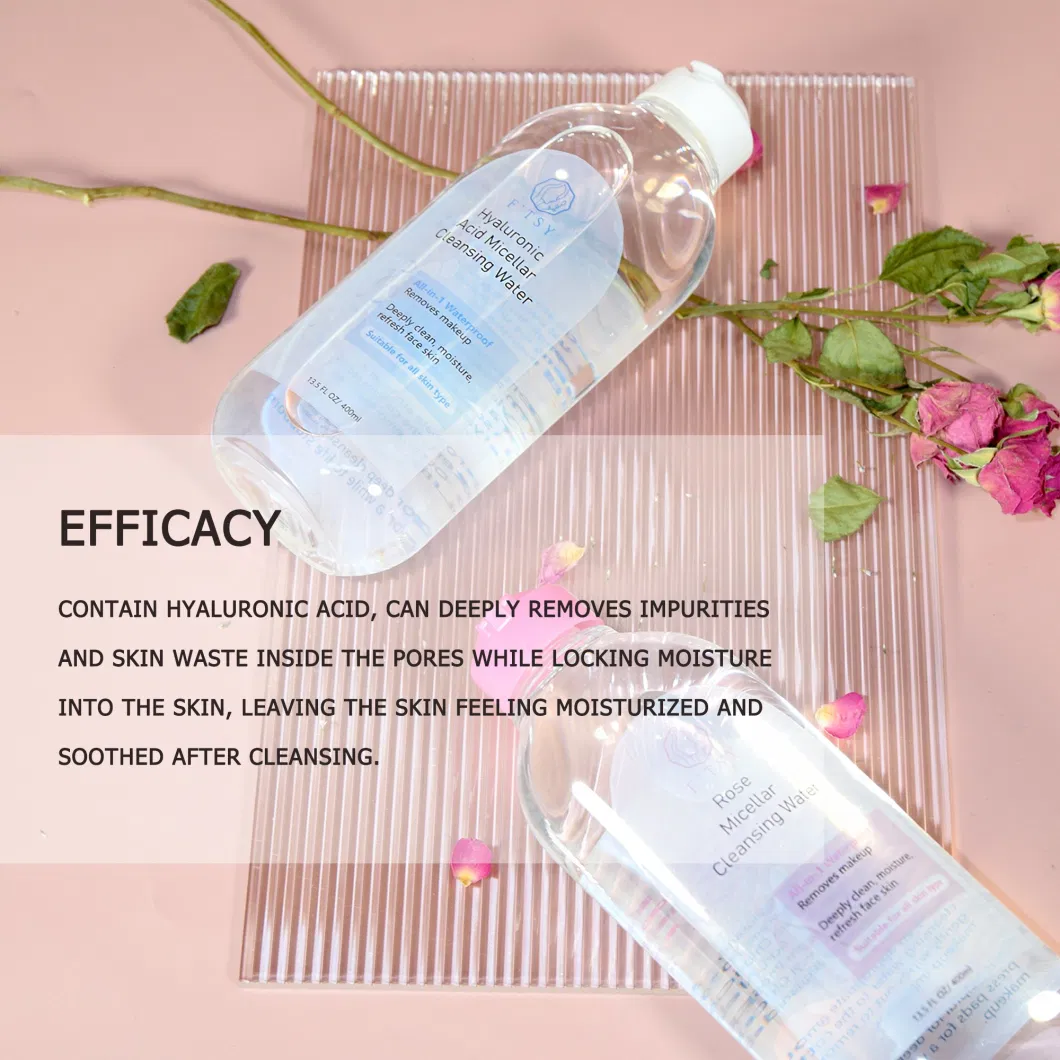 High-Quality Factory Price Gentle Aloe Vera Deep Cleansing Makeup Remover Water Hyaluronic Acid for Face and Eye Custom