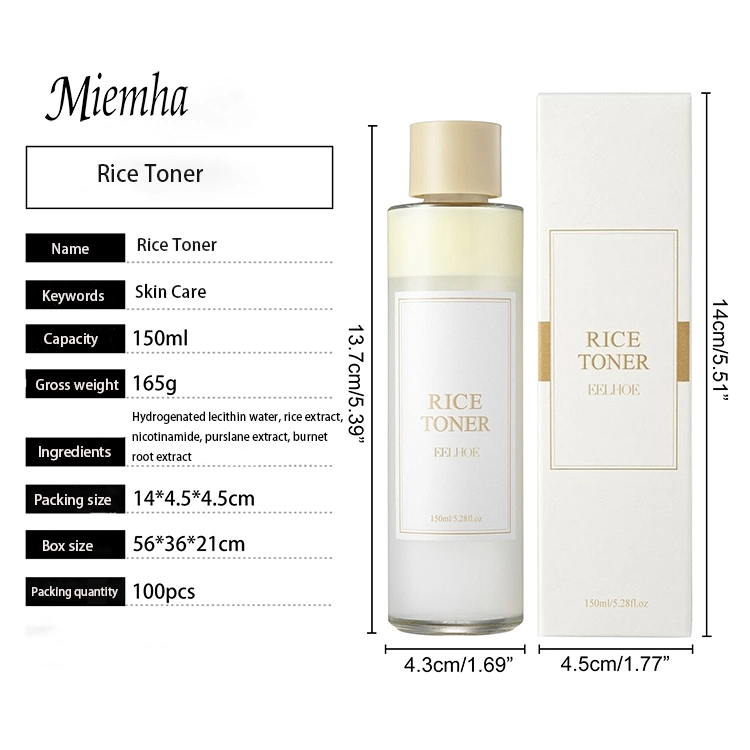 Wholesale Private Label Niacinamide Rice Water Moisturizing Toner Brightening Whitening Skin Care Rice Face Toner