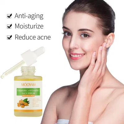 OEM fornitore Beauty antirughe Vitamina C acido ialuronico Anti Acne idratante brillante cura della pelle turmerico viso Serum