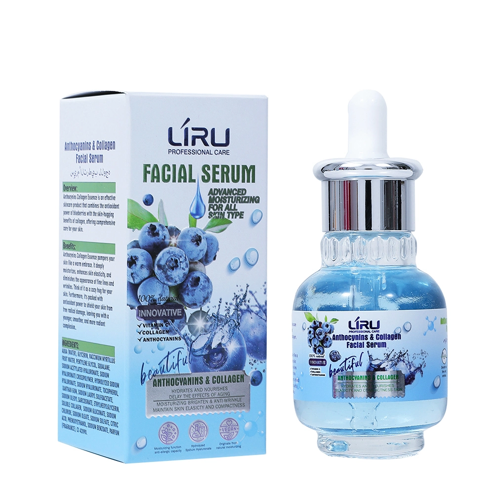 Liru Skincare Blueberry &amp; Collagen Beauty Face Serum Hydration &amp; Anti-Aging for Radiant Skin