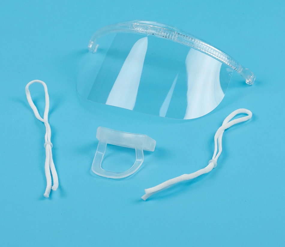 Hot Selling Detachable Reusable Anti-Saliva Fog Food Hygiene Plastic Transparent Face Mask with Shield&#160;