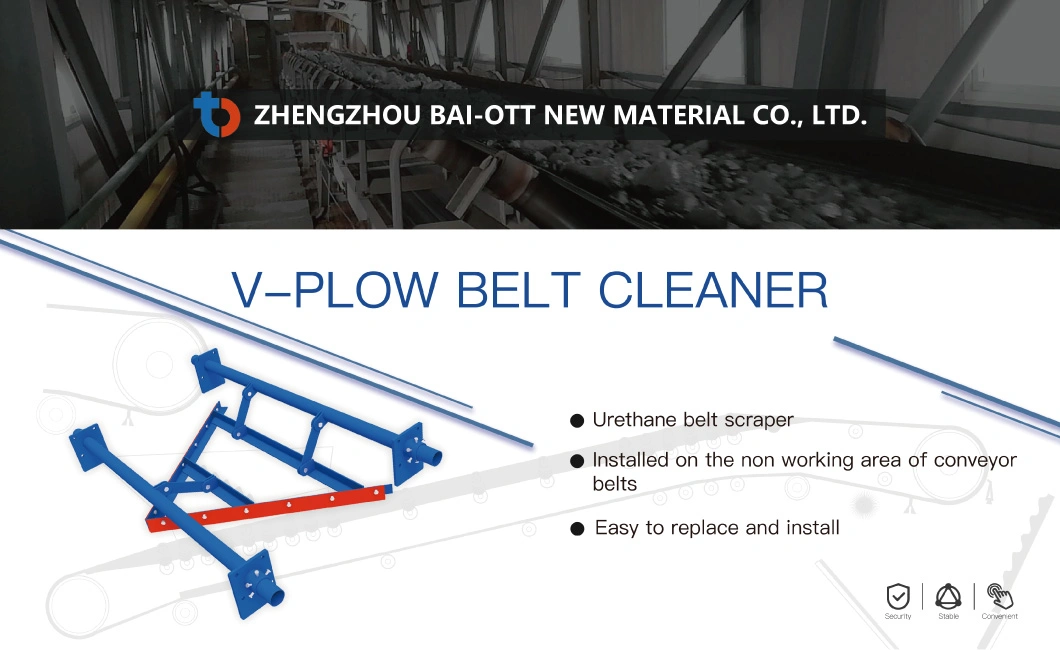 Belt Conveyor V-Plow Belt Cleaner for Steel Plant