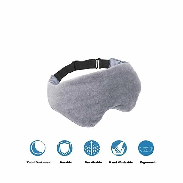 OEM 475g Glass Beads Soft Plush Gravity Weighted Sleep Eye Mask Custom 3D Sleeping Weighted Eye Mask with Logo