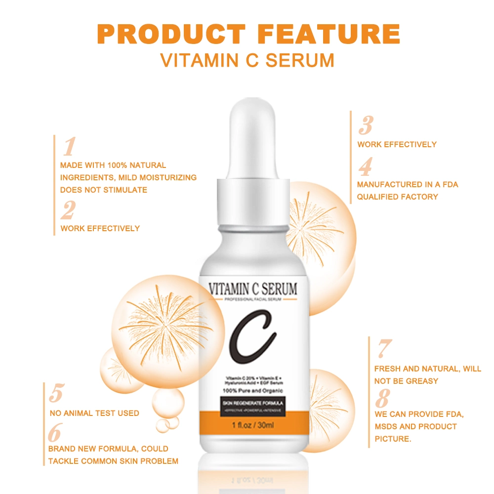 Organic Anti Aging Face Serum Moisturizing Skin Brightening Facial Serum with Vitamin C