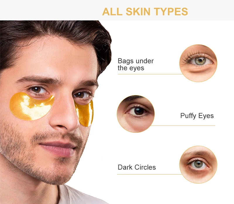 Private Label 24K Gold Collagen Eye Gel Pad Mask Puffy Eyes Solution Wrinkle Remover Eye Patch Eye Mask