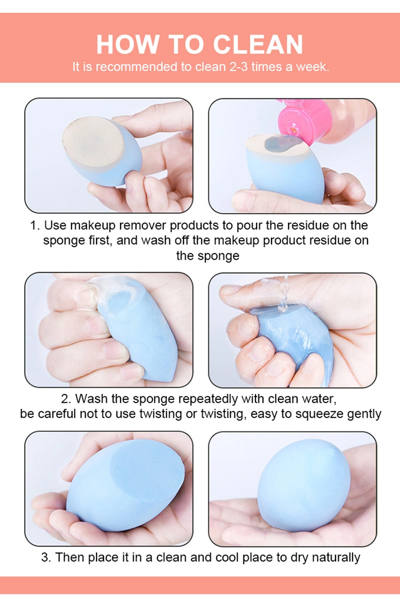 Latex Free Beauty Egg Blending Blender Sponge Makeup Sponge Set for Powder Cosmeitc with Box and Package