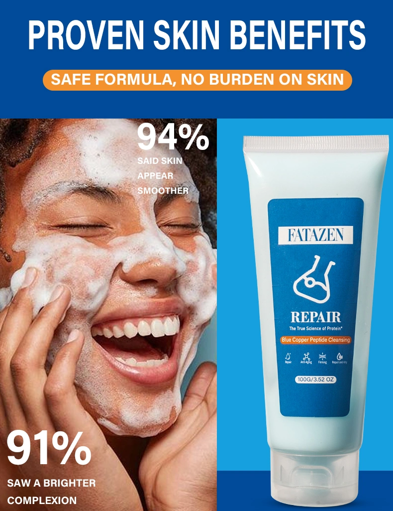 Moisturizing Blue Copper Peptide Deep Cleaning Smoothing Foaming Repairing Facial Cleanser Cream