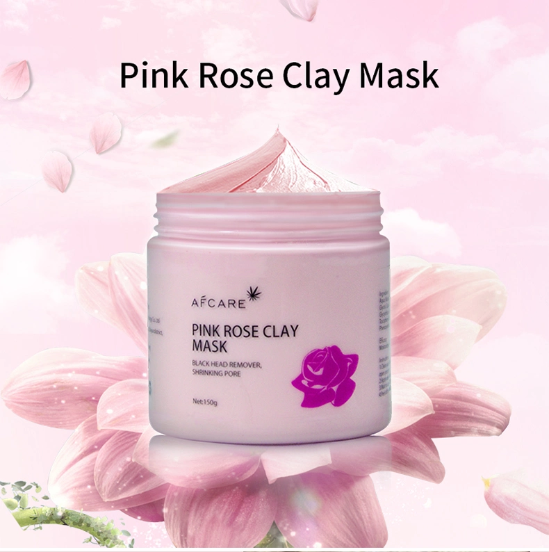 Hot Sale Rose Clay Mud Face Mask Dark Spot Removal Private Label Shrink Pore