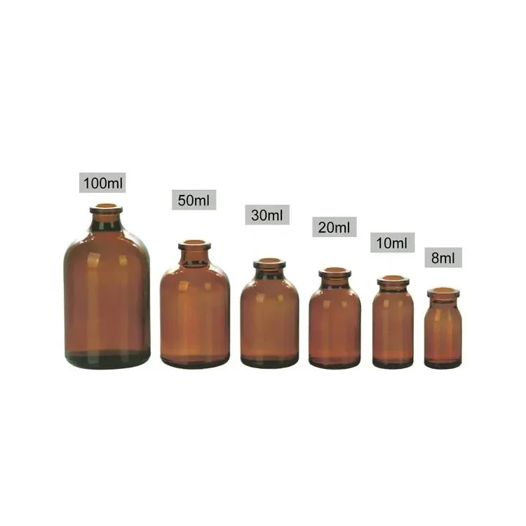 250ml 500ml Glass Bottle Factory Amber and Clear Moulded Serum Glass Vial