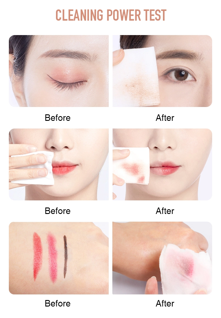 China Manufacturer ODM OEM The Best Neutrogena Makeup Remover Wipes Disposable Cleaning Cosmetic Wipes Price for Make up