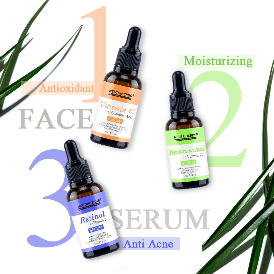 Private Label Skin Brightening with Hyaluronic Acid Organic Vitamin C Serum for Face