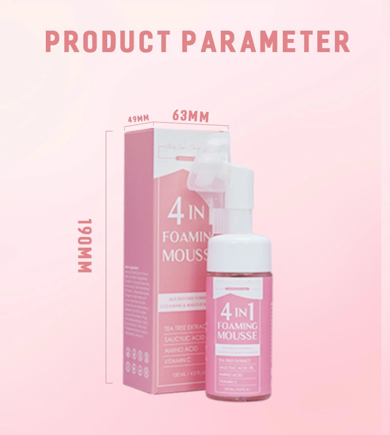 Aixin 120ml Private Label Cleaning Vitamin C Facial Cleanser Salicylic Acid Face Wash Mousse 4 in 1 Foam Cleanser