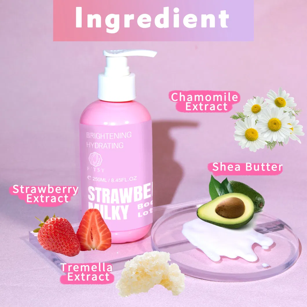 Custom Vitamin E Milky Care Strawberry Brightening Moisturizing Whitening Body Lotion