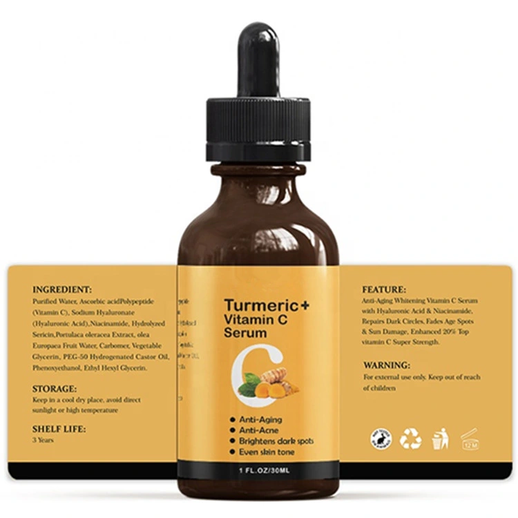 100% Natural Organic Turmeric+Vitamin C Serum for Anti Acne Anti Aging