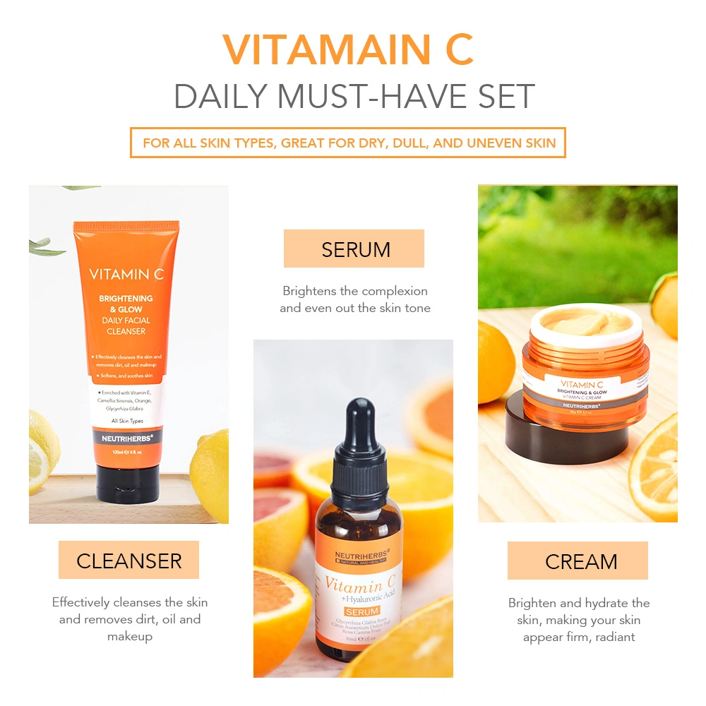 Collagen Cosmetics Vitamin C Serum for Face Anti Aging Brightening Dark Spot Serum Set