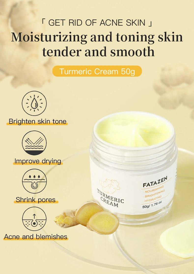 Moisturizing Acne Removing Brighten Skin Tone Pore Shrinking Refreshing Turmeric Facial Cream