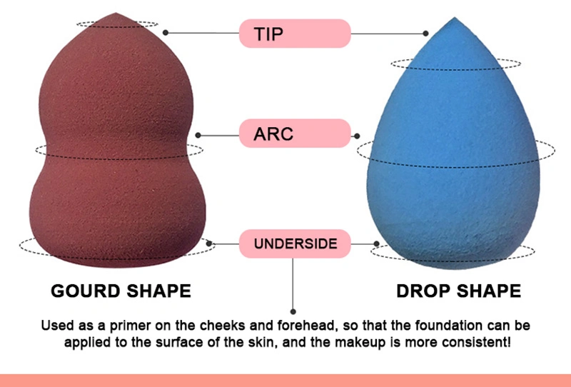 Wholesale Waterdrop Non Latex Muti-Colored Foundation Blending Powder Puff Cosmetic Puff Makeup Sponge