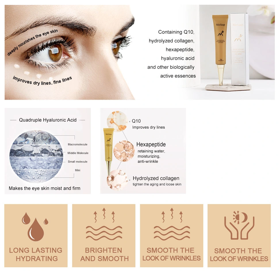 New Private Label Moisturizing Anti Aging Anti Wrinkles Remover Dark Circles Eye Bag Under Eye Cream