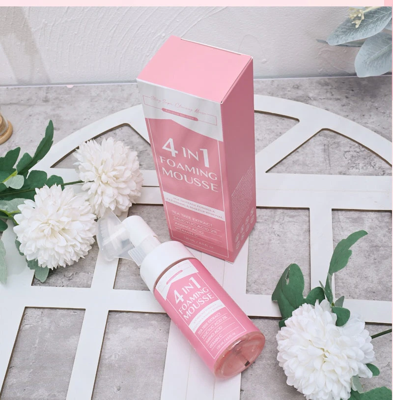 Aixin 120ml Private Label Cleaning Vitamin C Facial Cleanser Salicylic Acid Face Wash Mousse 4 in 1 Foam Cleanser