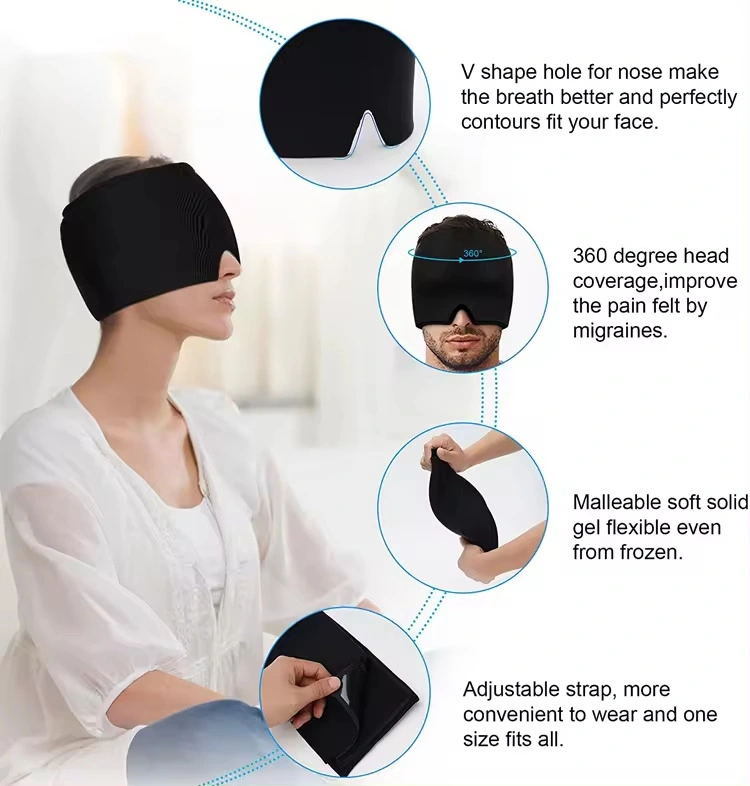 Reusable Gel Hot Cold Compress Puffy Eye Face Mask Migraine Headache Relief Ice Hat