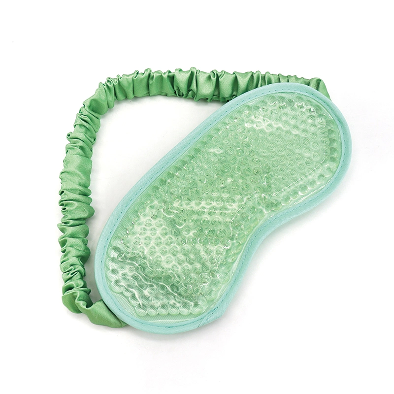 Oversize Silk Satin Soft Strap Ice Eye Compress Headache Migraine Gel Bead Cold Eye Mask