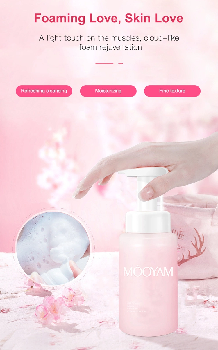 OEM Wholesale 2 in 1 Sakura Milk Cover Face Wash Makeup Remover Anti Acne Deep Cleansing Foam Facial Cleanser