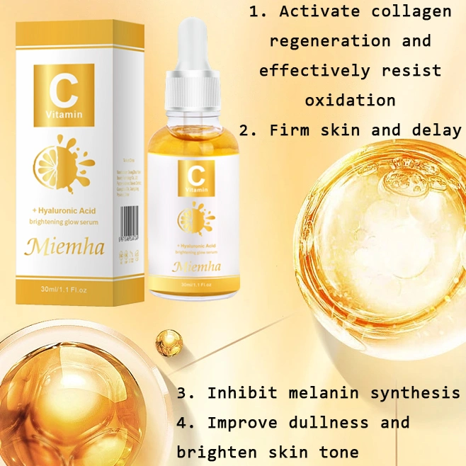 Private Label 30ml Deep Moisturizing Hyaluronic Acid Skin Serum Brightening Whitening Vitamin C Serum for Face