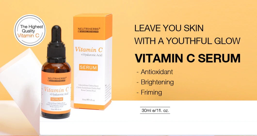 Private Label Anti-Oxidant Whitening Natural Anti Aging Vitamin C Serum