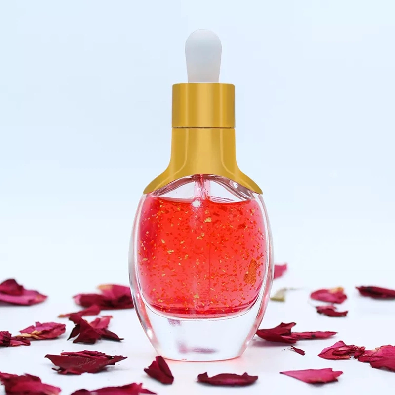 Private Label Skin Illuminating Rose Elixir Organic Vegan Vitamin C Anti Wrinkle Skincare 24K Gold Goil Rose Face Serum