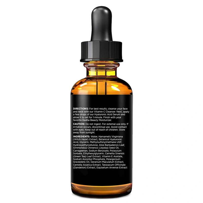 OEM Private Label Best Hydrating 100% Vegan Hyaluronic Acid Face Serum