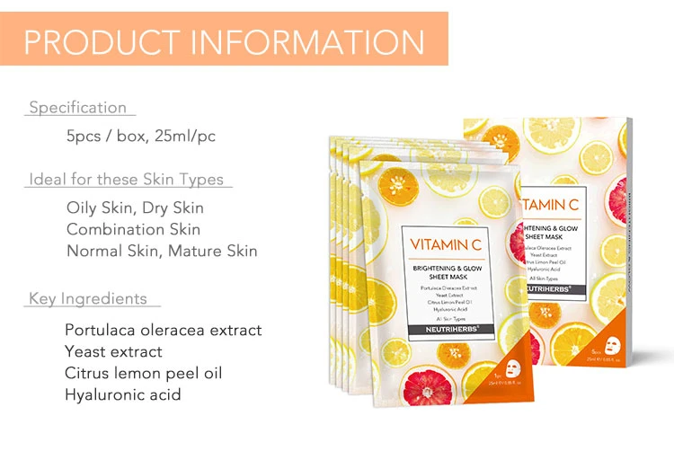 Hot-Selling Skin Care Bleach Vitamin C Moisture Beauty Facial Mask