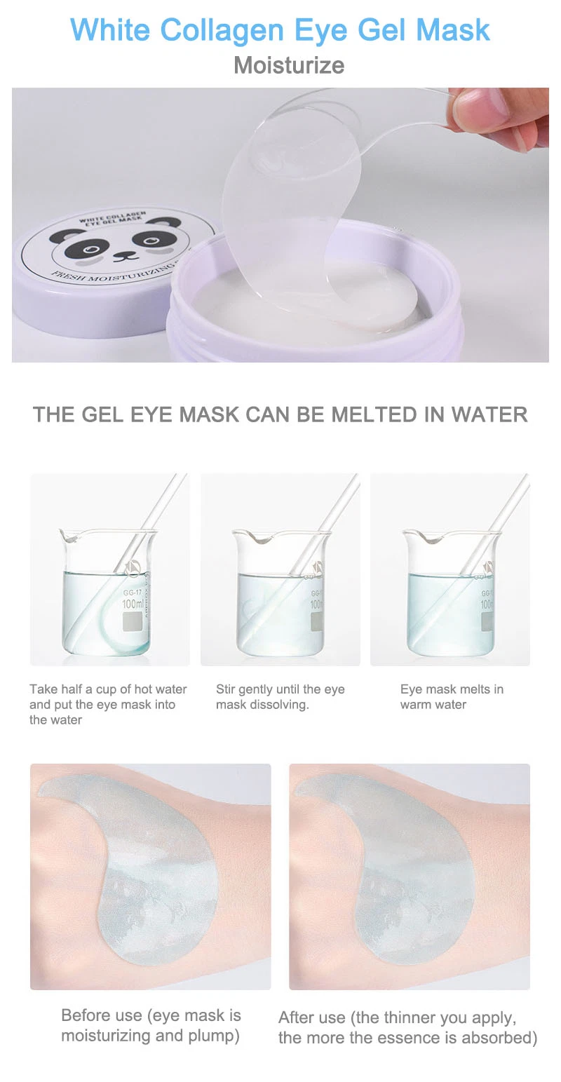 Organic Golden Collagen Wholesale Pink Hyaluronic Acid Under Eye Pad Shiny Crystal Hydrogel Patch Gel Mask