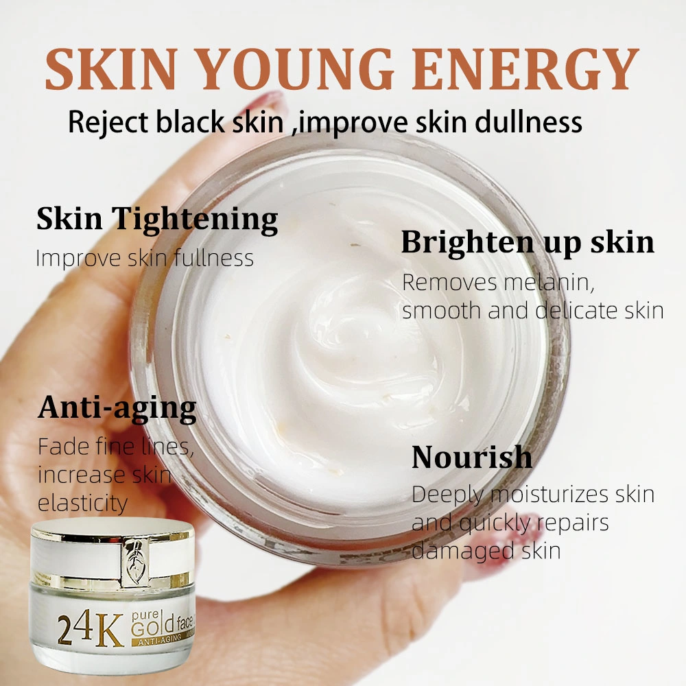 Wholesale OEM/ODM 24K Gold Brightening Lightening Rejuvenating Skincare Anti-Aging Face Cream