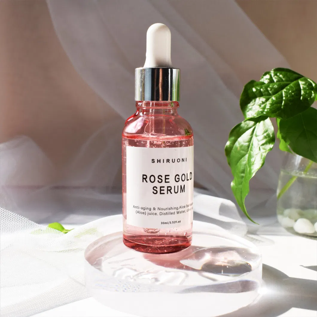 Rose Face Serum, Moisturizing Serum Hydrating Face Serum Rose Essence with Rose Petals Extract Hyaluronic Acid Trehalose B5 Vitamin Alcohol Free Facial