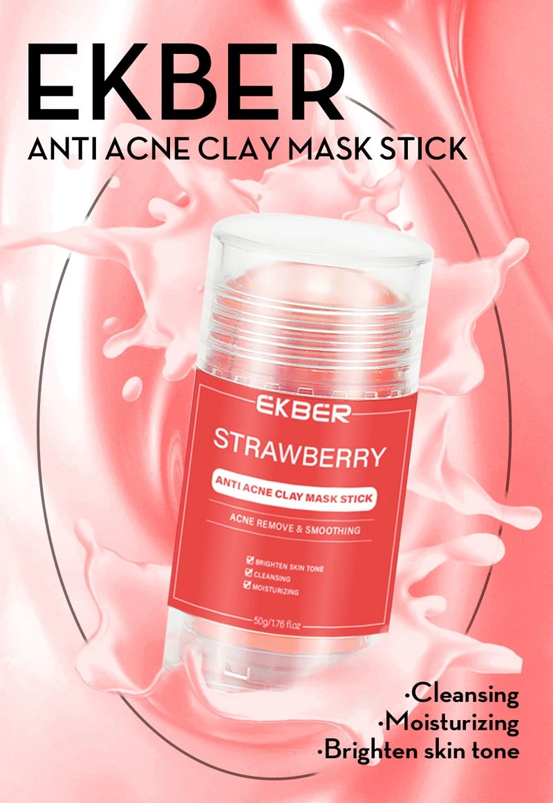 Customize Logo Acne Strawberry Deep Cleanse Facial Clay Mud Mask Stick