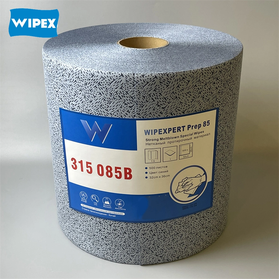 Workshop Disposable Dry Industrial PP Cellulose Degreasing Automotive X80 Heavy Duty Cleaning Jumbo Roll Wipes