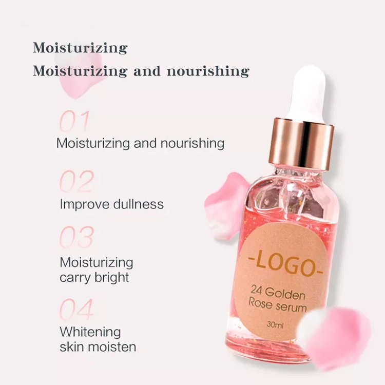 Private Label Natural Rose Gold Serum Anti Aging Wrinkle for Face