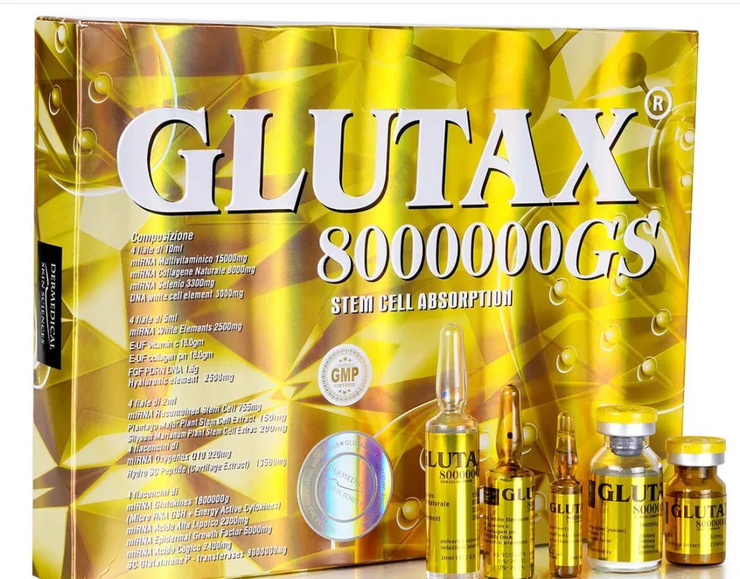 High Quality Glutax Original Whitening Italian Glutax 1800000GS Stem Cell Plus Whitening Product Glutathione Injection Skin Ultra Protection Whitening Vitamin C