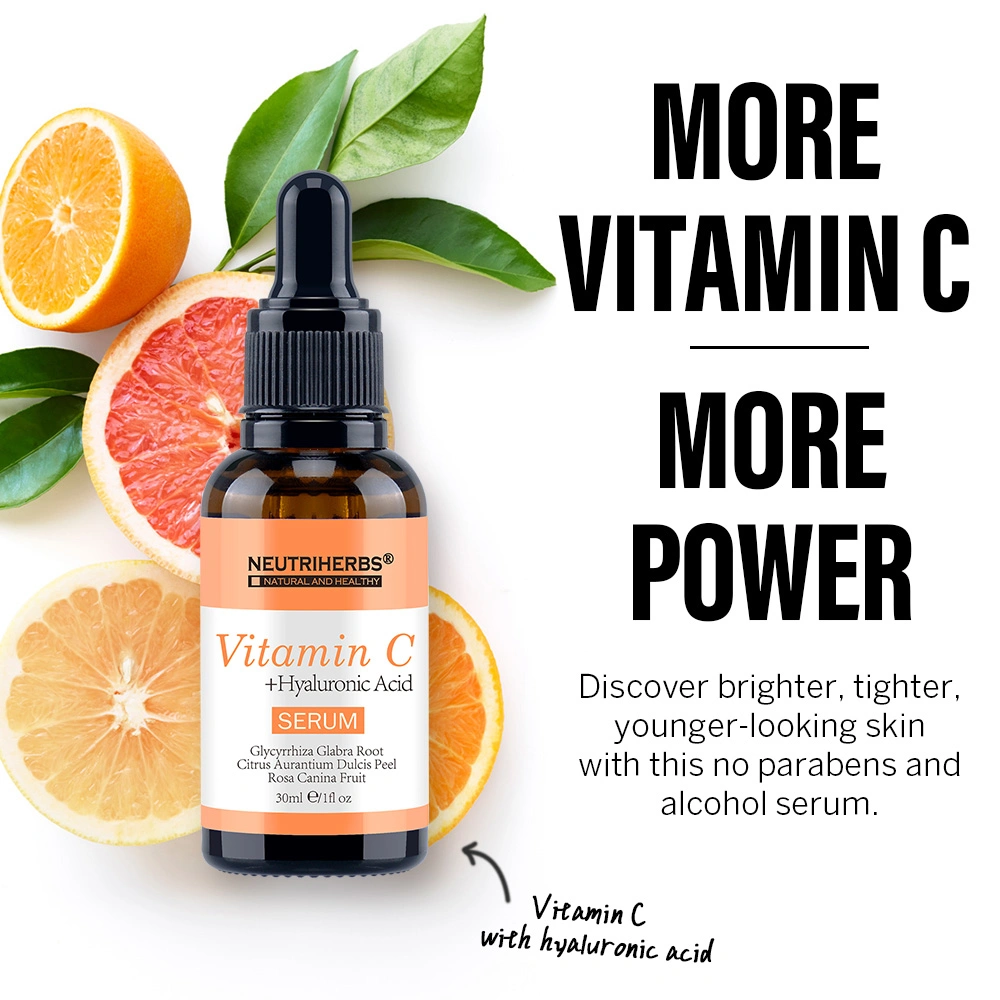 Private Label Skin Brightening with Hyaluronic Acid Organic Vitamin C Serum for Face