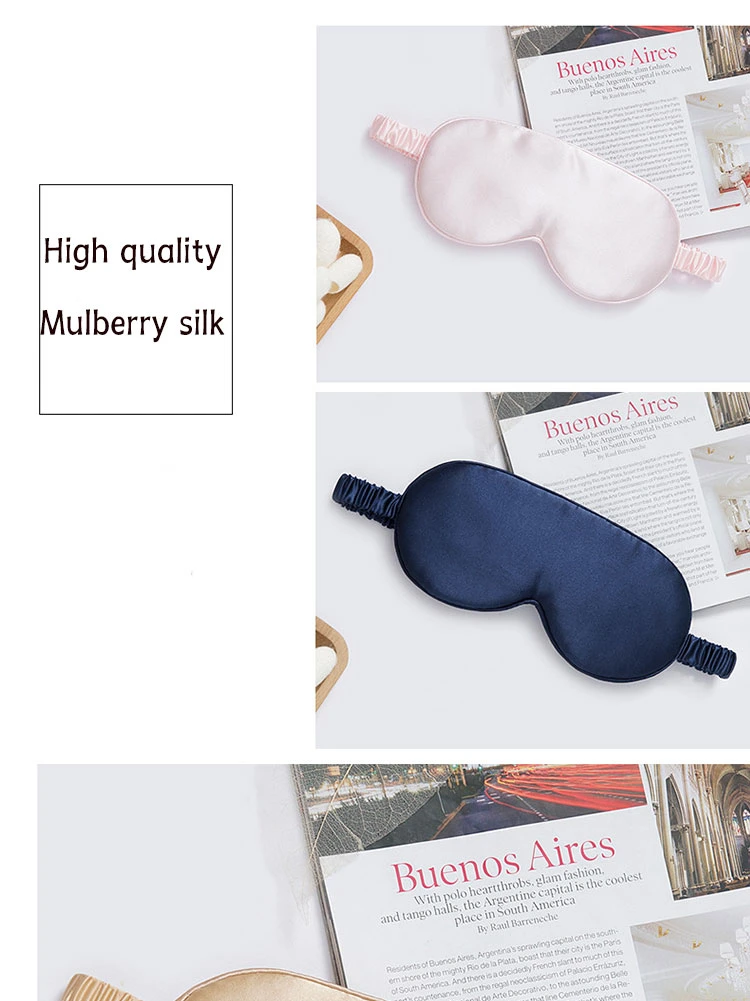 19mm Silk Eye Mask Double-Sided Mulberry Silk Embroidery Printing Logo Silk Eye Mask Blackout Sleep Annual Gift