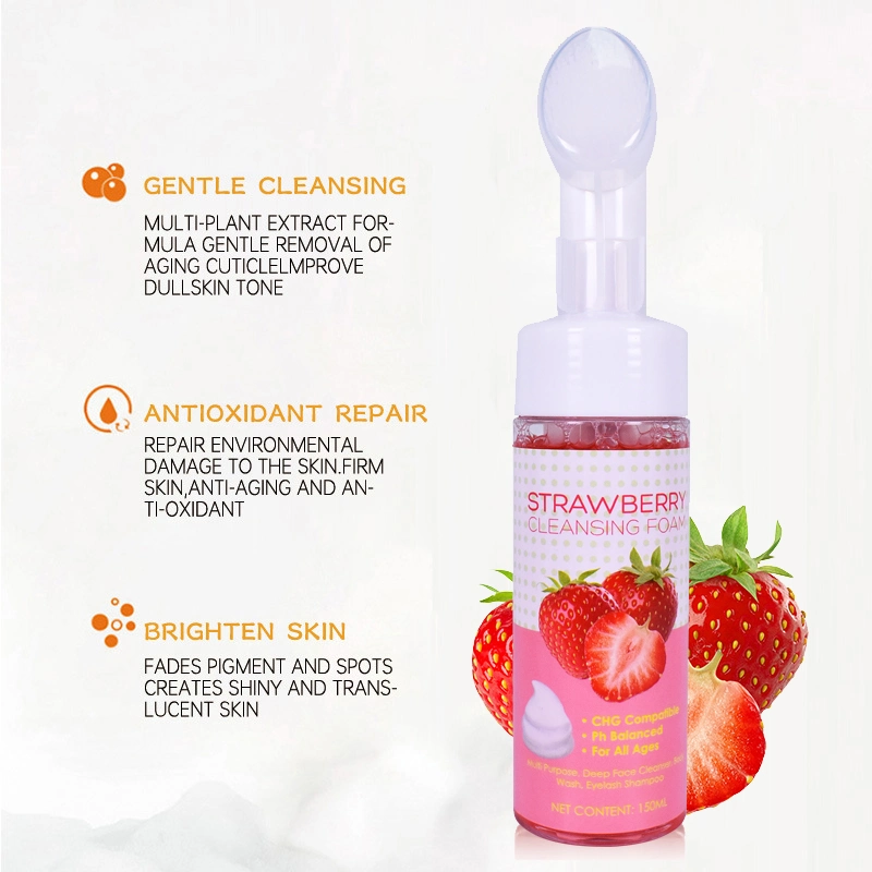 Wholesale OEM Natural Organic Gentle Foam Face Wash Multi -Vitamin Peach Facial Cleanser in Stock